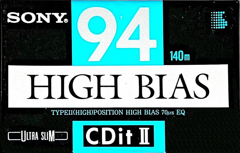 Compact Cassette Sony CDit II 94 Type II Chrome 1990 North America