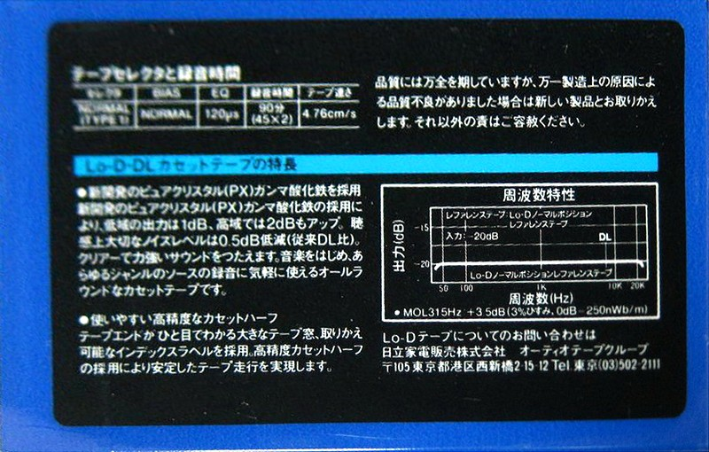 Compact Cassette Lo-D DL 90 Type I Normal 1984 Japan