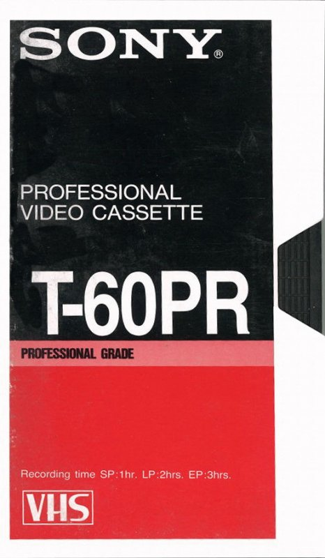 VHS, Video Home System Sony PR 60 "T-60PR" Type I Normal North America