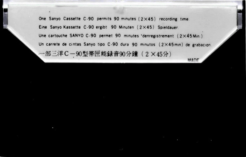 Compact Cassette Sanyo LN 90 Type I Normal 1975 Europe