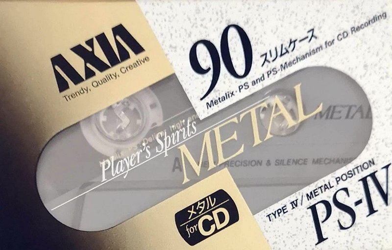Compact Cassette AXIA PS-IV 90 "PS-4 B 90" Type IV Metal 1991 Japan