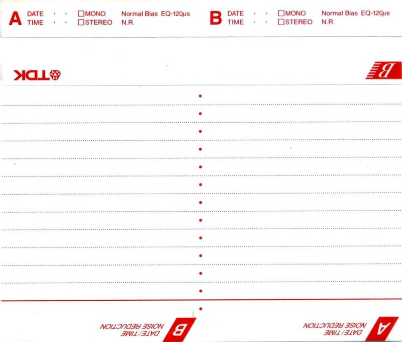 Compact Cassette TDK B 90 Type I Normal 1990