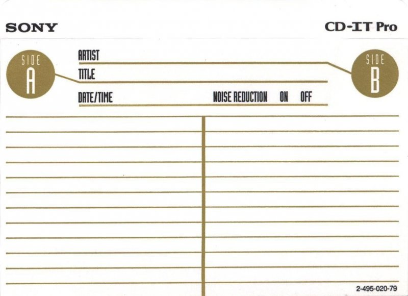 Compact Cassette Sony CD-IT PRO 100 "C-100CDP2" Type II Chrome 1992 North America