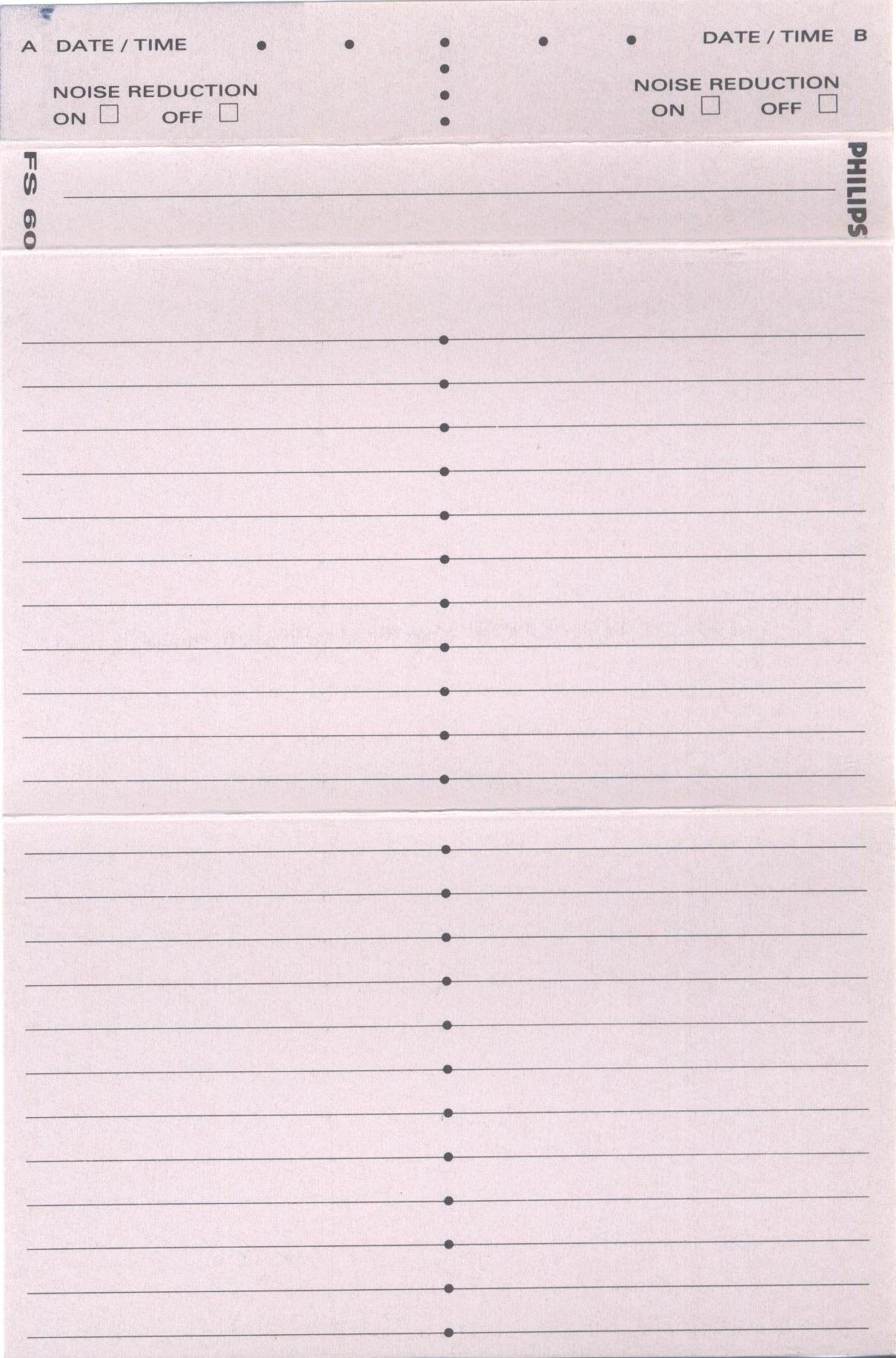 Compact Cassette Philips FS 60 Type I Normal 1989 Europe