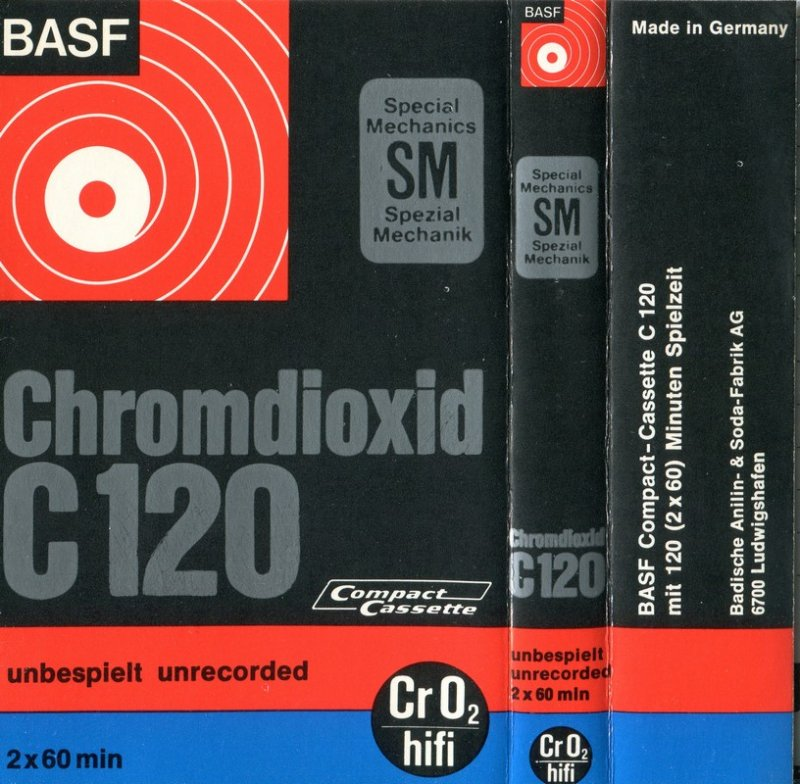 Compact Cassette BASF Chromdioxid 120 Type II Chrome 1972 Europe