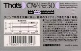 Compact Cassette Thats OW-2 50 Type II Chrome 1990 Japan