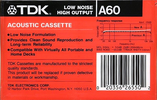 Compact Cassette TDK A 60 Type I Normal 1989 USA