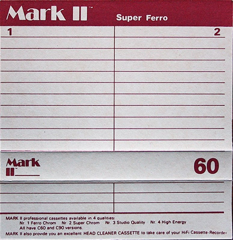 Compact Cassette Mark II Super Ferro 60 Type I Normal 1980 Europe