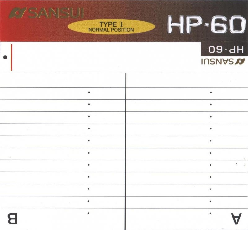 Compact Cassette Sansui HP 60 Type I Normal 1995 Europe