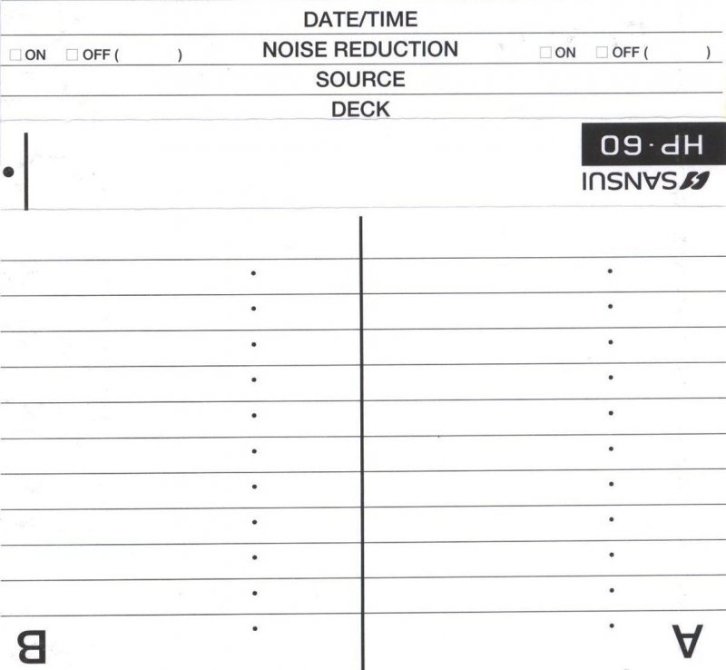 Compact Cassette Sansui HP 60 Type I Normal 1995 Europe