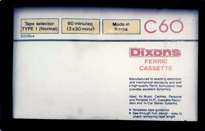Compact Cassette Dixons 60 Type I Normal UK