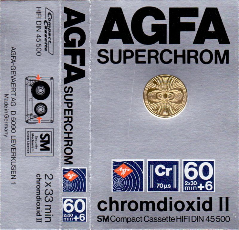 Compact Cassette AGFA Superchrom 60+6 Type II Chrome 1981 Europe