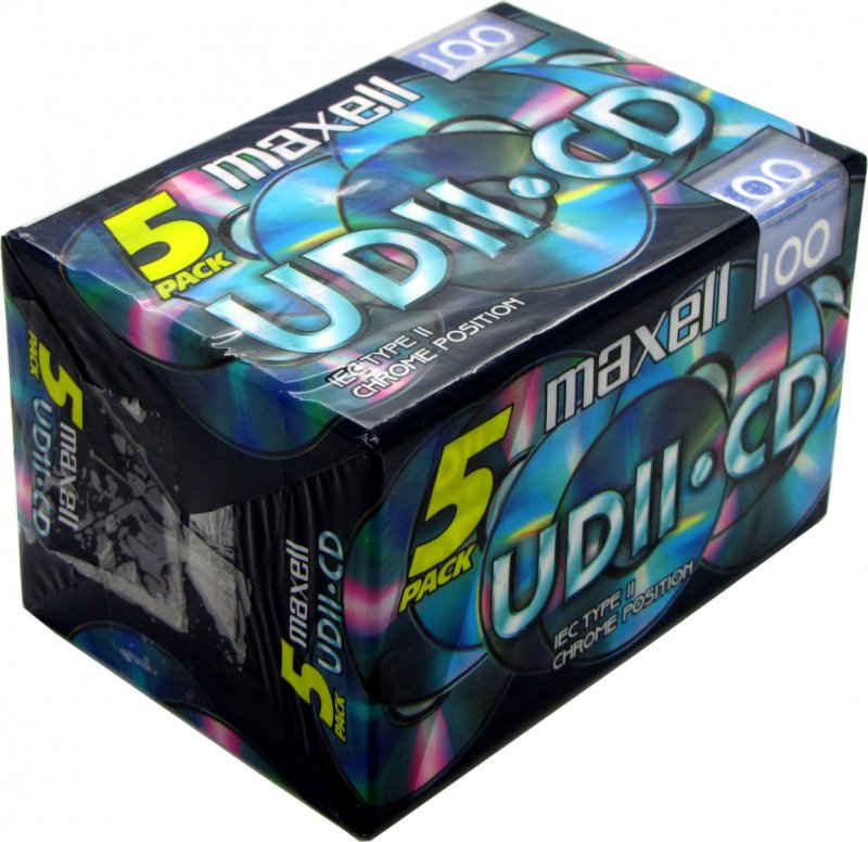 5 pack Maxell UDII-CD 100 Type II Chrome 1998 Europe