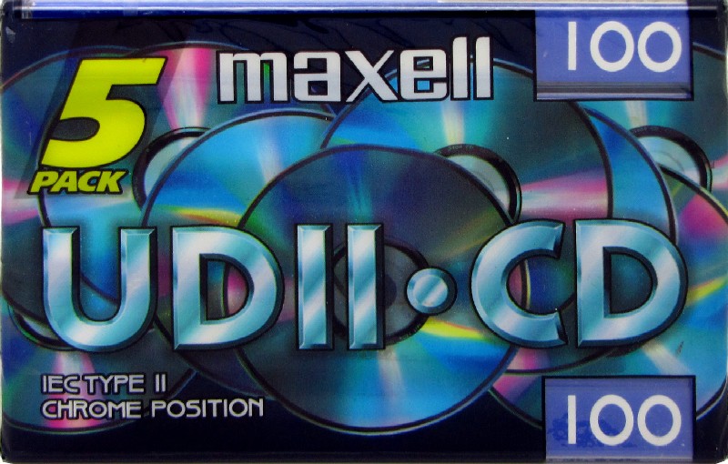 5 pack Maxell UDII-CD 100 Type II Chrome 1998 Europe