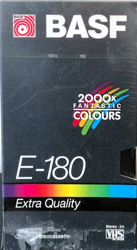 VHS, Video Home System BASF Extra Quality 180 "2000x Fantastic Colors" Type I Normal 1989 Europe