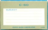 Compact Cassette Crown / Crown Radio Corporation 60 Type I Normal 1968 USA
