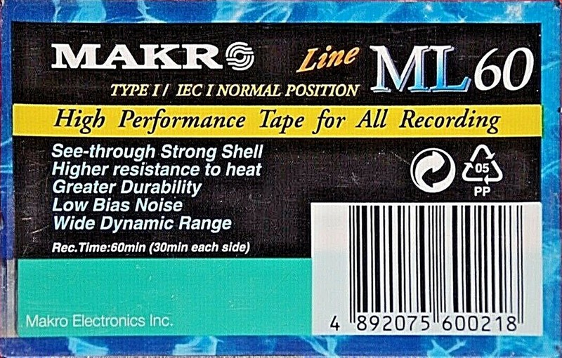 Compact Cassette Makro 60 Type I Normal 1985 Hong Kong