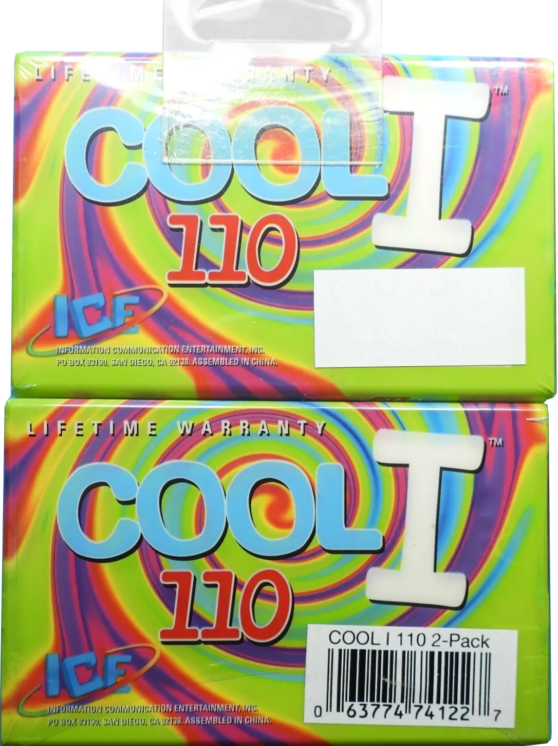 2 pack ICE COOL 110 "Color your music! Green + Orange" Type I Normal 1996 USA
