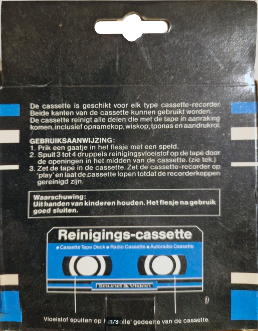Blister Sound and Vision Cleaning Cassette 1979 Netherlands