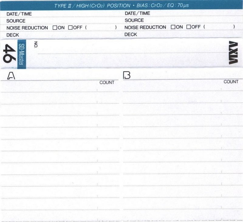 Compact Cassette AXIA Master 46 "SD" Type II Chrome 1985 Japan