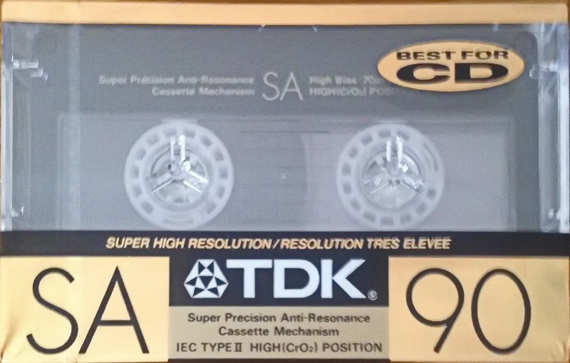 Compact Cassette TDK SA 90 "SA90" Type II Chrome 1989 North America