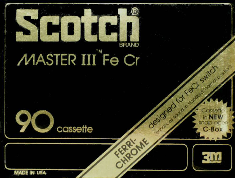 Compact Cassette Scotch Master III 90 Type III Ferro Chrome 1977 USA