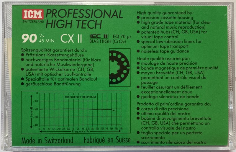 Compact Cassette ICM CX II 90 Type II Chrome 1990 Europe