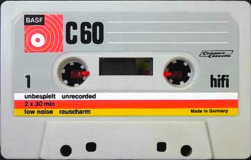 Compact Cassette BASF 60 "Plastic case" Type I Normal 1969 Europe