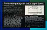 Compact Cassette Teac MDX 46 Type IV Metal 1985 Japan