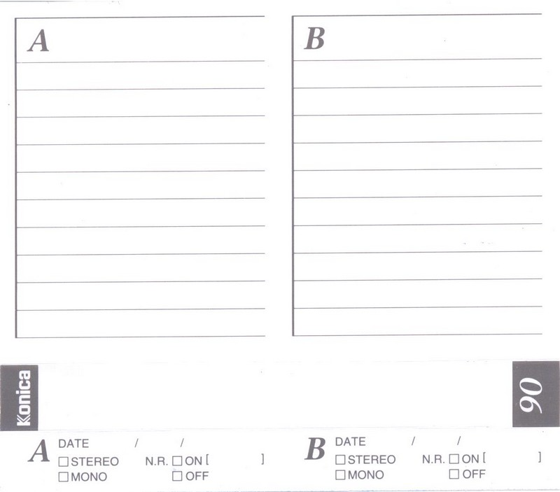 Compact Cassette Konica SR-I 90 Type I Normal 1996 Europe