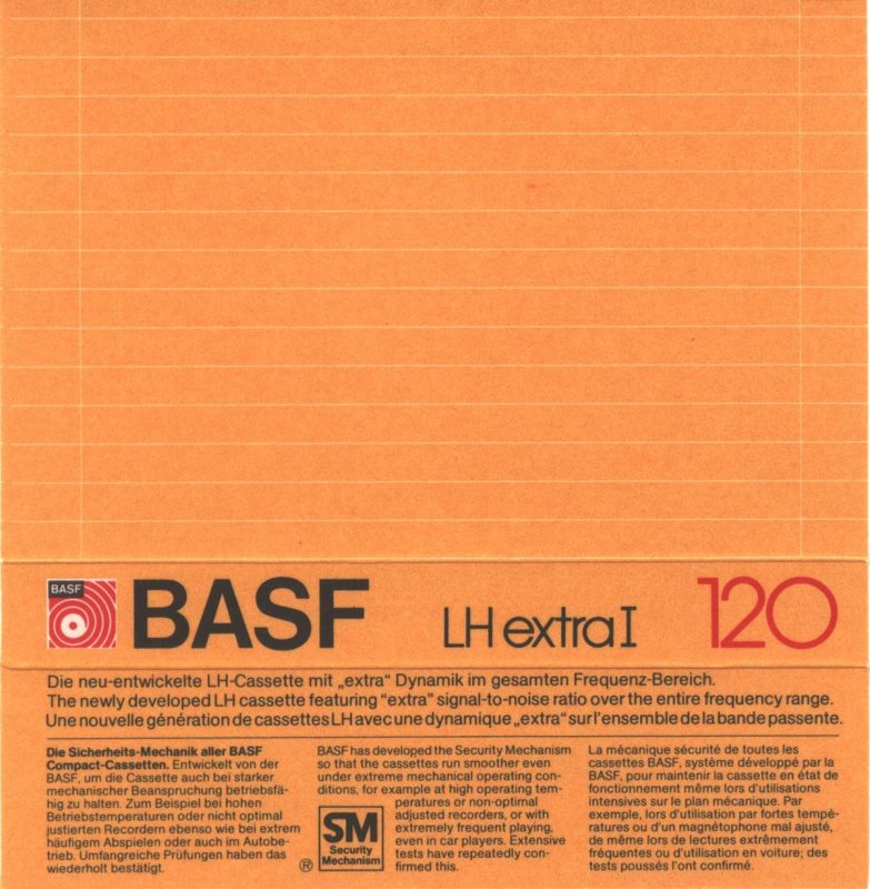 Compact Cassette BASF LH Extra I 120 Type I Normal 1982 Europe