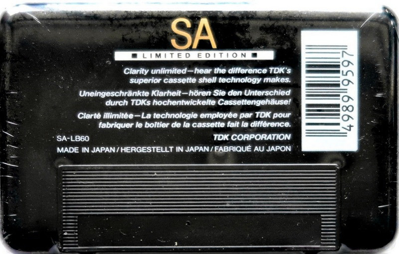 Compact Cassette TDK SA 60 "SA-LB60 Limited Edition" Type II Chrome 1988 Worldwide