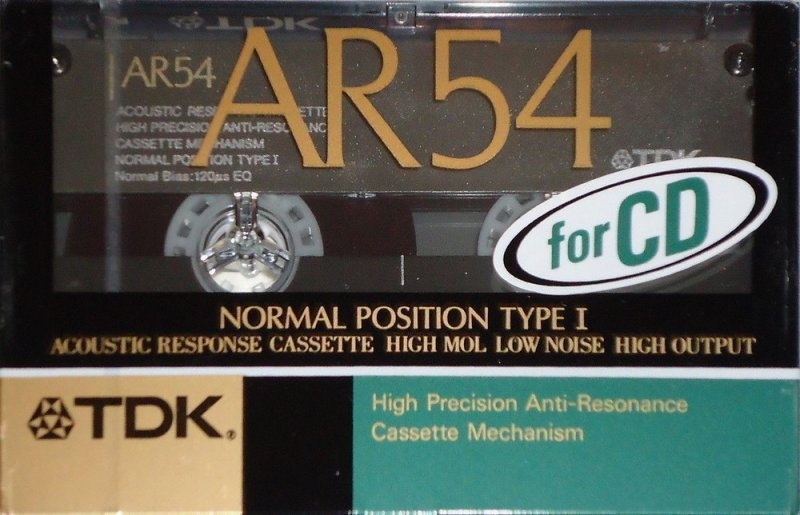 Compact Cassette TDK AR 54 "AR-54K" Type I Normal 1989 Japan