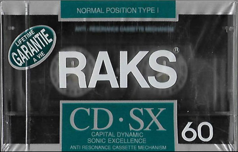 Compact Cassette RAKS CD-SX 60 Type I Normal 1990 Europe