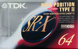 Compact Cassette TDK SR-X 64 "SR-X64R" Type II Chrome 1992 Japan