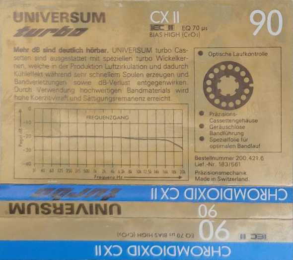 Compact Cassette Universum CX II 90 Type II Chrome 1987 Germany