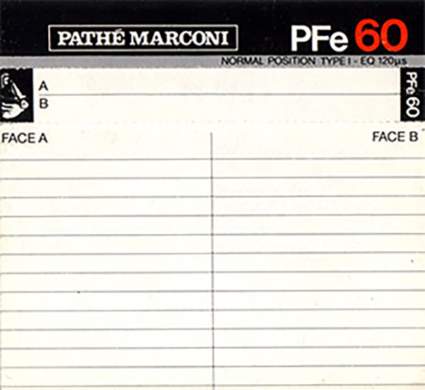 Compact Cassette Pathé Marconi PFe 60 Type I Normal France