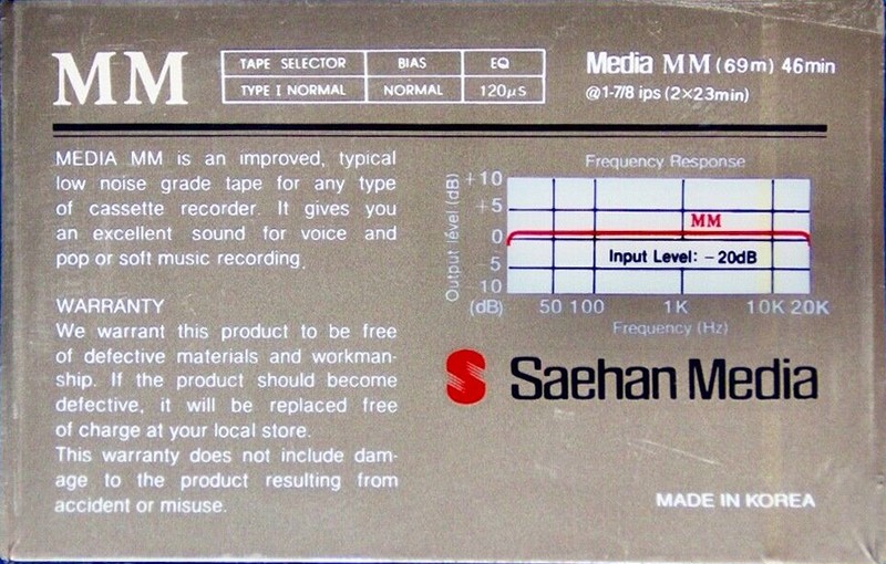 Compact Cassette Media Super HQ MM 46 "Super HQ MM" Type I Normal 1993 Europe