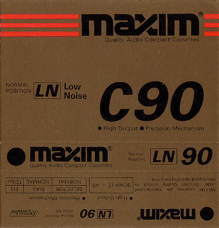 Compact Cassette Maxim LN 90 Type I Normal 1988 Hong Kong