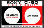Compact Cassette Sony 60 "High Fidelity" Type I Normal 1971 USA