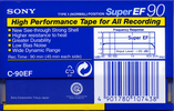 Compact Cassette Sony Super EF 90 "C-90EF" Type I Normal 1992 Europe