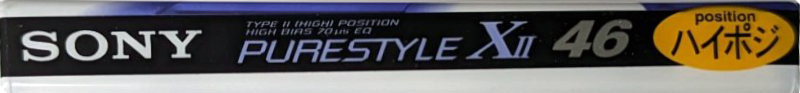 Compact Cassette Sony XII 46 "Purestyle C-46X2D" Type II Chrome 1997 Japan