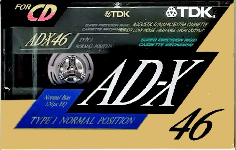 Compact Cassette TDK AD-X 46 "AD-X46R" Type I Normal 1991 Japan