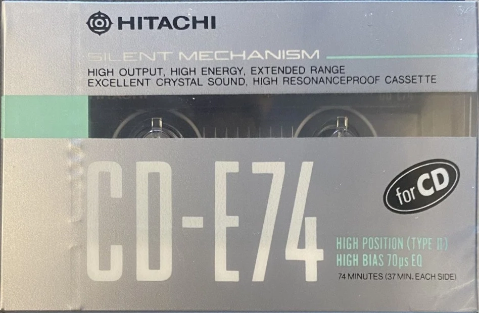 Compact Cassette Hitachi CD-E 74 Type II Chrome 1988 Japan