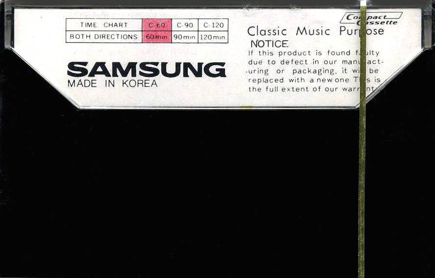 Compact Cassette Samsung Super SM 100 60 Type I Normal 1981 South Korea
