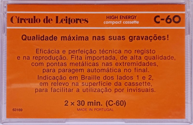 Compact Cassette Circulo de Leitores 60 Type I Normal Portugal