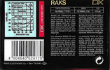 Compact Cassette RAKS DX 46 Type I Normal 1993 Europe