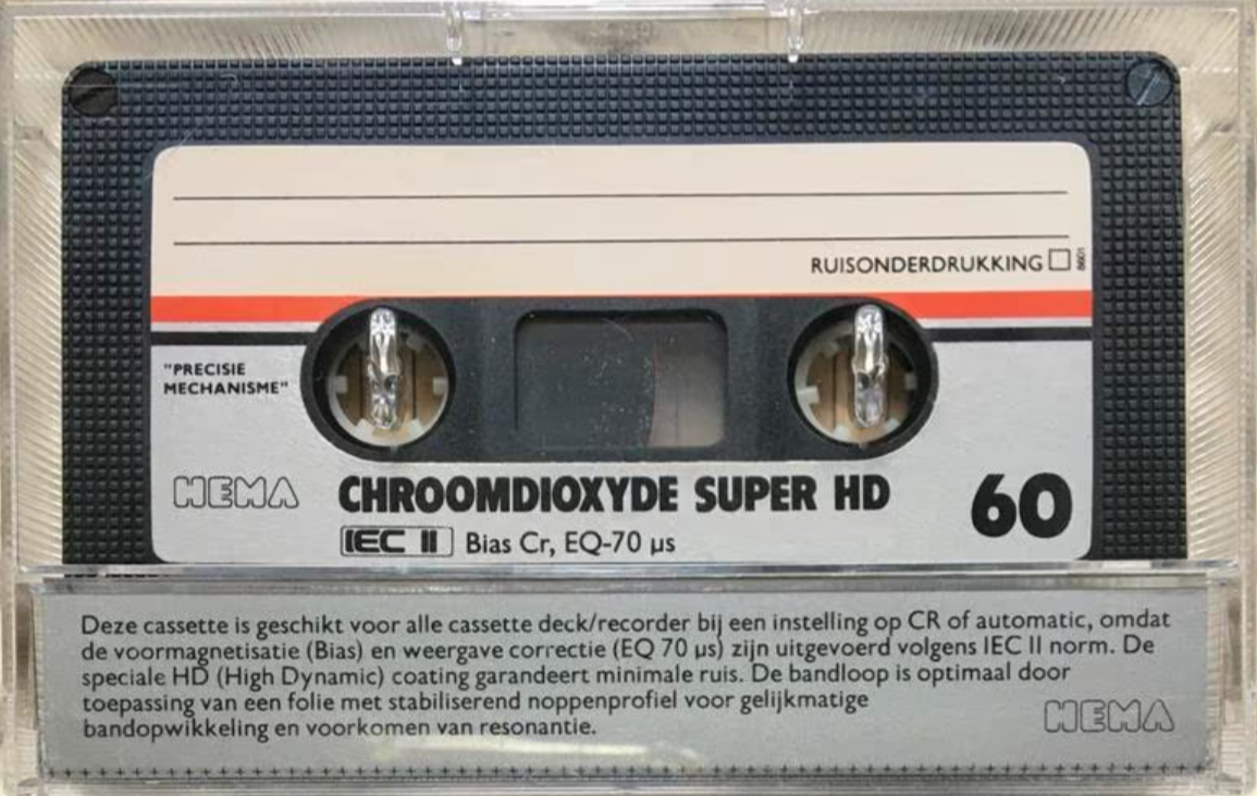 Compact Cassette Hema Chroomdioxyde Super HD 60 Type II Chrome 1983 Netherlands