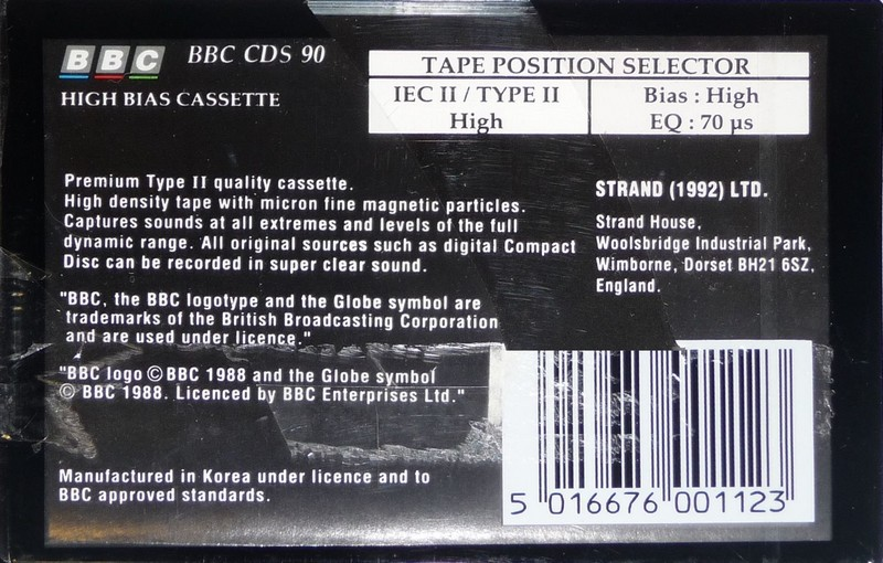 Compact Cassette BBC CDS 90 Type II Chrome 1992 UK