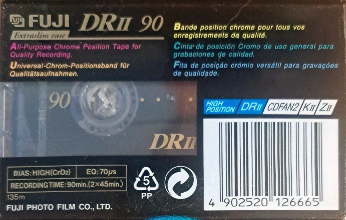 Compact Cassette Fuji DR-II 90 Type II Chrome 1998 Europe